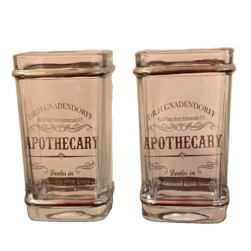 Bella Lux‎ Glass Jars Dr H. Gnadendorff Apothecary Bathroom Storage Chrome